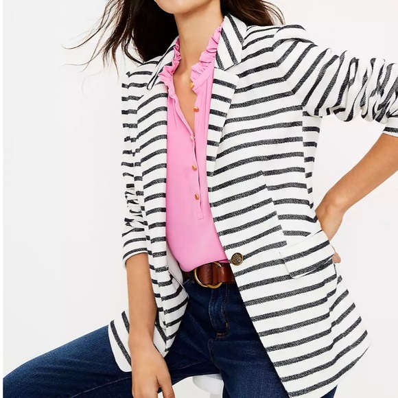LOFT Jackets & Blazers - Loft striped knit modern blazer size6 New